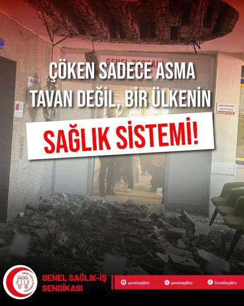 DENİZLİ DEVLET HASTANESİNDE ÇÖKEN ASMA TAVAN, EN HAFİF TABİRİYLE SORUMSUZLUĞUN SONUCUDUR!