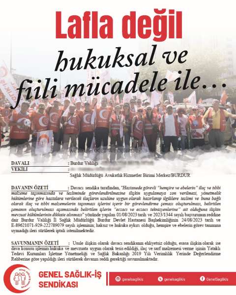 LAFLA DEĞİL, HUKUKSAL VE FİİLİ MÜCADELE İLE...