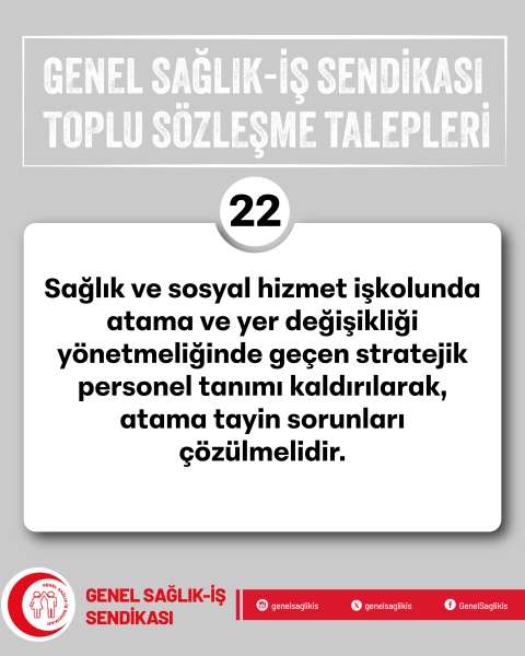 GENEL SAĞLIK-İŞ 8. DÖNEM TOPLU SÖZLEŞME TALEPLERİMİZ