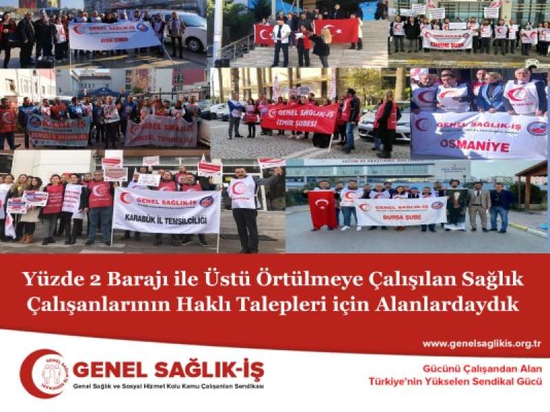 Yüzde 2 Barajı ile Üstü Örtülmeye Çalışılan Sağlık Çalışanlarının Haklı Talepleri için Alanlardaydık