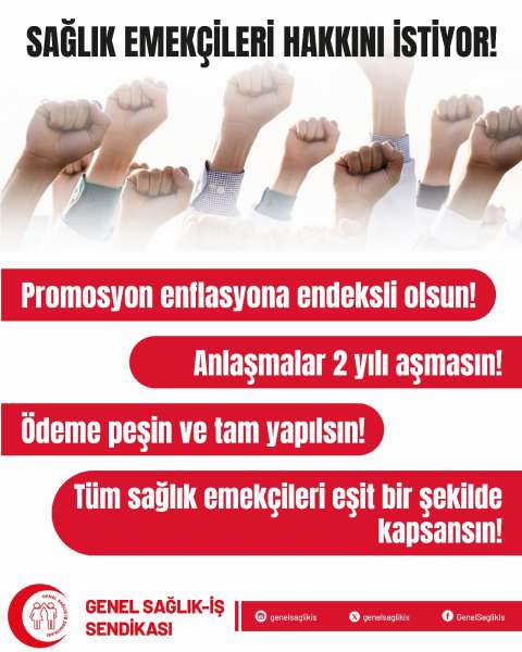 SAĞLIK EMEKÇİLERİ HAKKINI İSTİYOR!