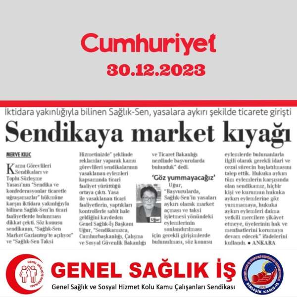 Cumhuriyet Gazetesi 30.12.2023
