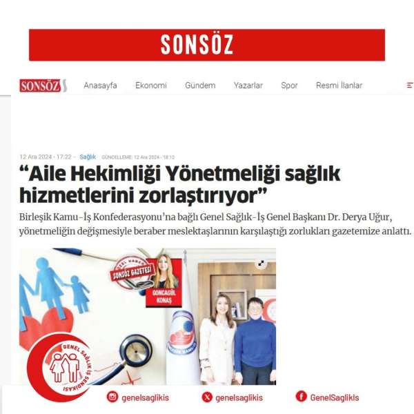 “Aile Hekimliği Yönetmeliği sağlık hizmetlerini zorlaştırıyor”