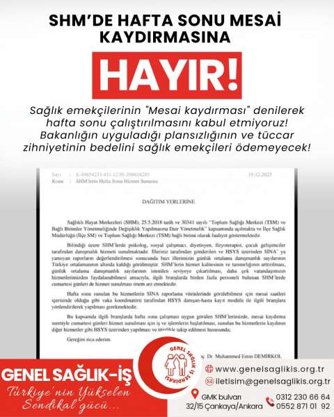 SAĞLIK EMEKÇİLERİNE DAYATILAN ANGARYAYI KABUL ETMİYORUZ!