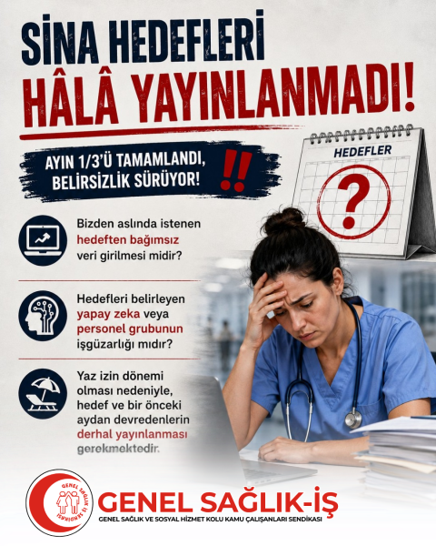 SİNA HEDEFLERİNDEKİ GECİKME KABUL EDİLEMEZ!