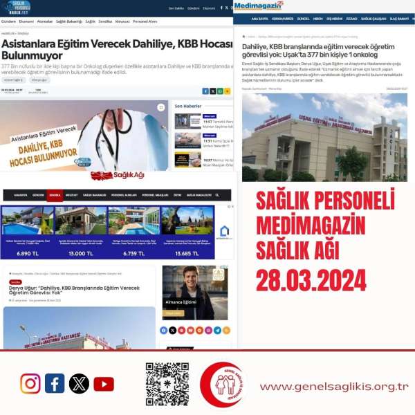 Sağlık Personeli / Medimagazin / Sağlık Ağı 28.3.2024