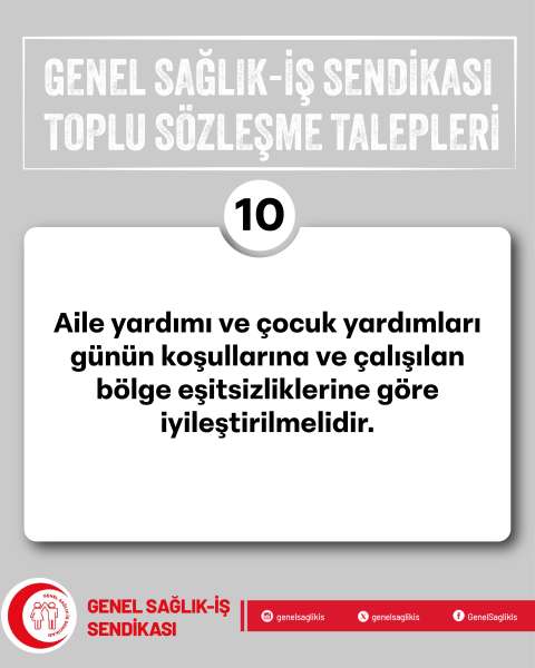 8. DÖNEM TOPLU SÖZLEŞME TALEPLERİMİZ