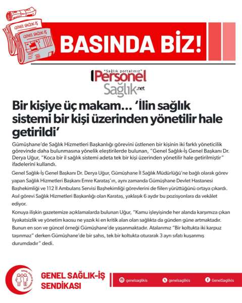 Bir kişiye üç makam... ‘İlin sağlık sistemi bir kişi üzerinden yönetilir hale getirildi’