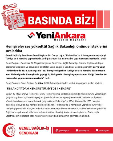 Hemşireler ses yükseltti! Sağlık Bakanlığı önünde isteklerini sıraladılar / Yeni Ankara