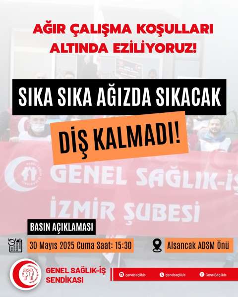 29-30 Mayıs'ta İş Bırakıyoruz! Alsancak ADSM Basın Açıklaması