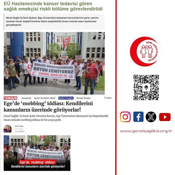 EÜ Hastanesinde kanser tedavisi gören sağlık emekçisi riskli bölüme görevlendirildi / Evrensel ve Gazete Yenigün