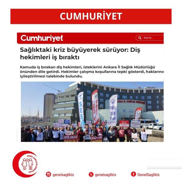 Sağlıktaki kriz büyüyerek sürüyor: Diş hekimleri iş bıraktı / Cumhuriyet