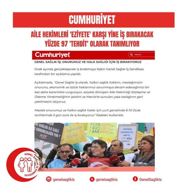 Aile hekimleri 'eziyete' karşı yine iş bırakacak: 'Onurumuz ve halk sağlığı için' / Cumhuriyet