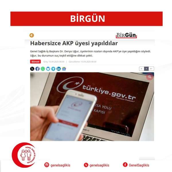 Habersizce AKP üyesi yapıldılar / Birgün Gazetesi