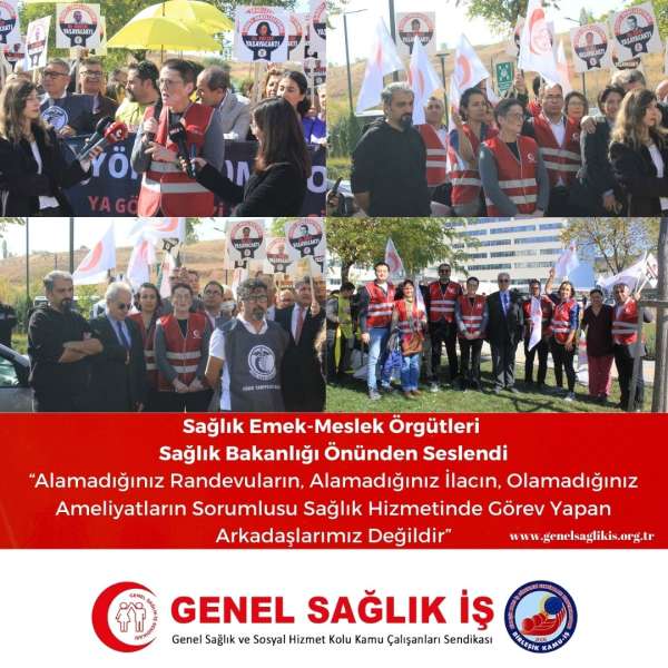 Sağlık Emek-Meslek Örgütleri Sağlık Bakanlığı Önünden Seslendi