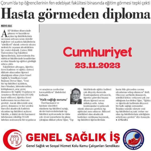 Hasta görmeden diploma: Çorum'da tıp öğrencilerinin fen edebiyat fakültesi binasında eğitim görmesi tepki çekti