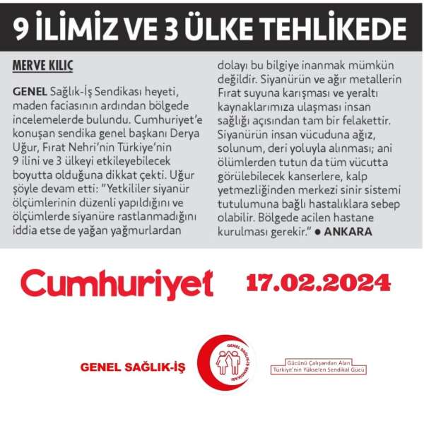 Uzmanlardan 'İliç' uyarısı: 9 ilimiz ve 3 ülke tehlikede