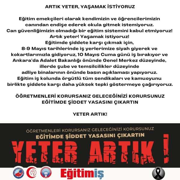 ARTIK YETER, YAŞAMAK İSTİYORUZ